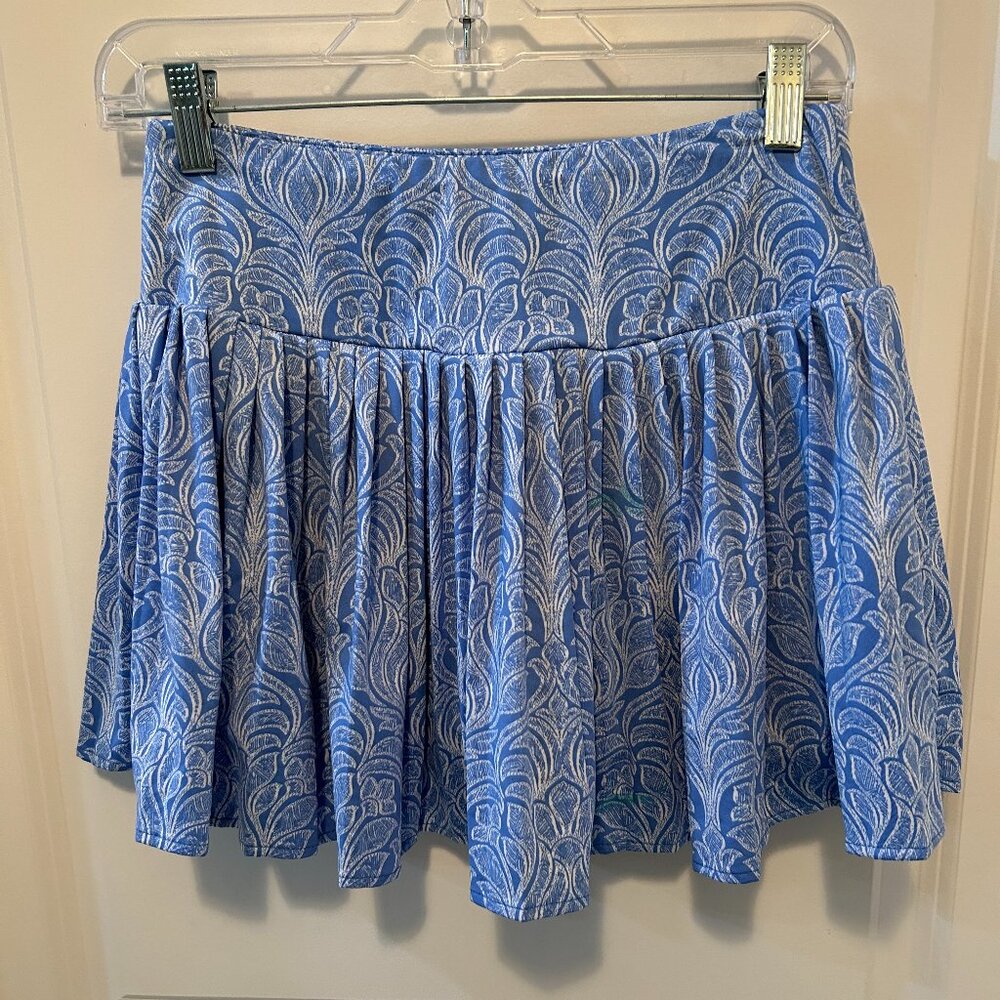 Laura Ashley Blue White Pleated Athletic Skort Women's Size Small